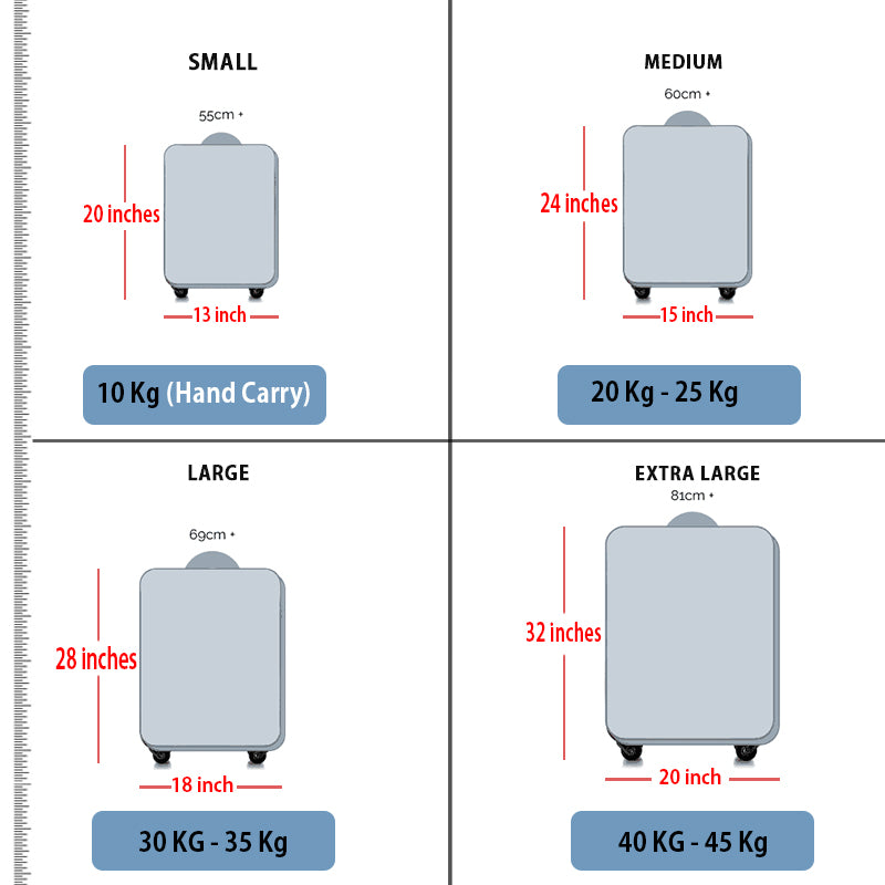 Printed Light Weight Hard Case luggage 4 Pcs Set 7" 20" 24" 28 inches Plain Root Green